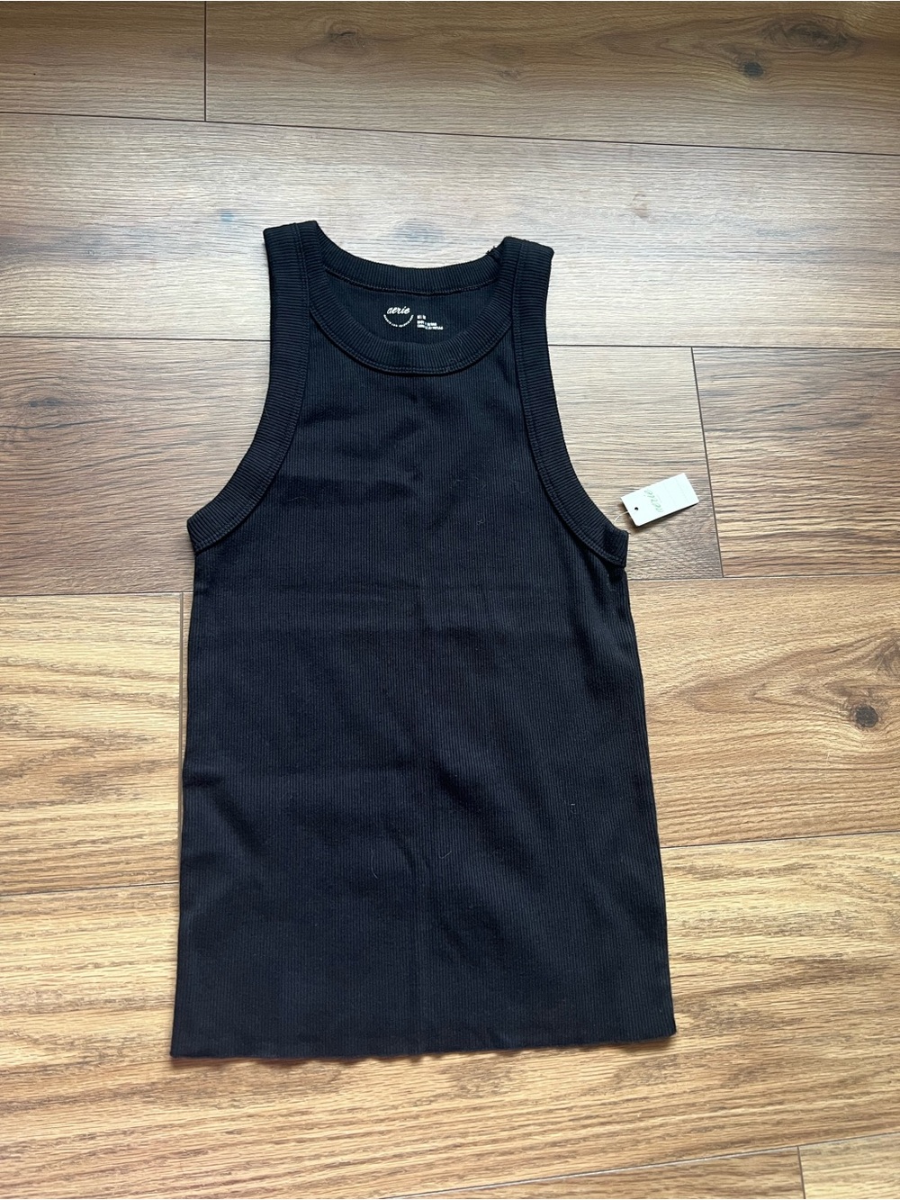 NWT Aerie Black Ribbed Womens tank Top